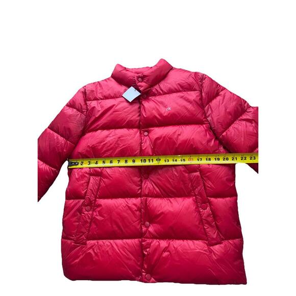 New Mens Calvin Klein Red Quilted Water Resistant Puffer Jacket Size M MSRP $225 - Picture 3 of 5